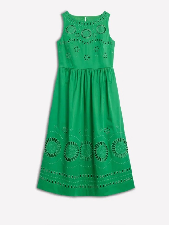 Boden Dresses & Skirts - Boden dress NWT US 12 Lauren Broderie midi dress green, cotton, occasion dress